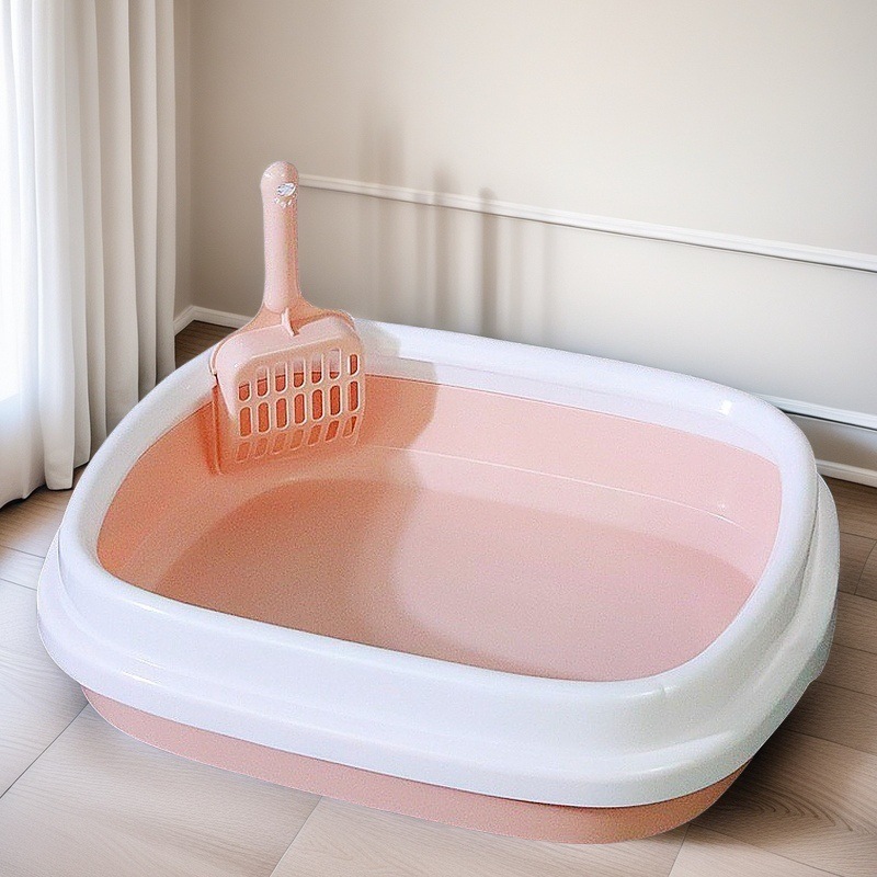 Super gran lavabo de arena para gatos semicerrado anti-splash inodoro para gatos artículos de mascotas transfronterizos lavabo abierto para gatos al por mayor