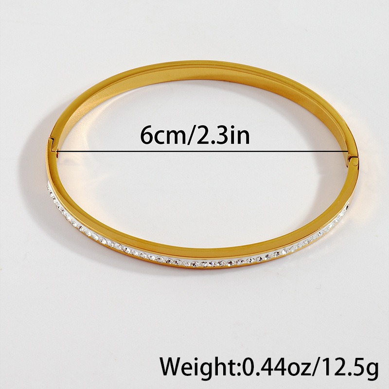 Pulsera de acero de titanio para niñas de alto grado micro Diamante de moda pequeña pulsera de acero inoxidable fresca de una sola fila nicho de diamantes pulsera de todo fósforo