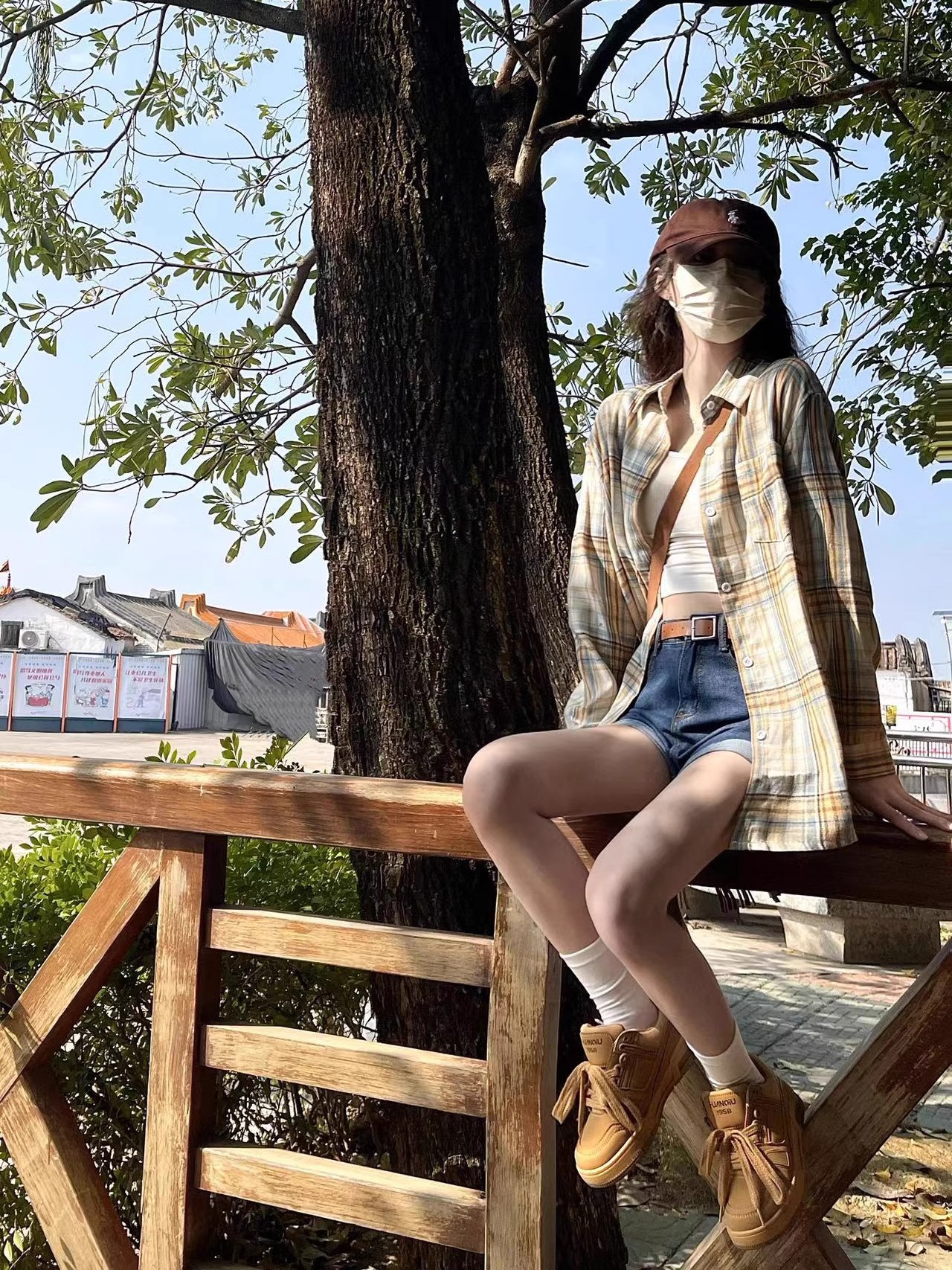 日系薄款vintage格纹衬衫外套女夏季设计感小众慵懒防晒衬衣开衫
