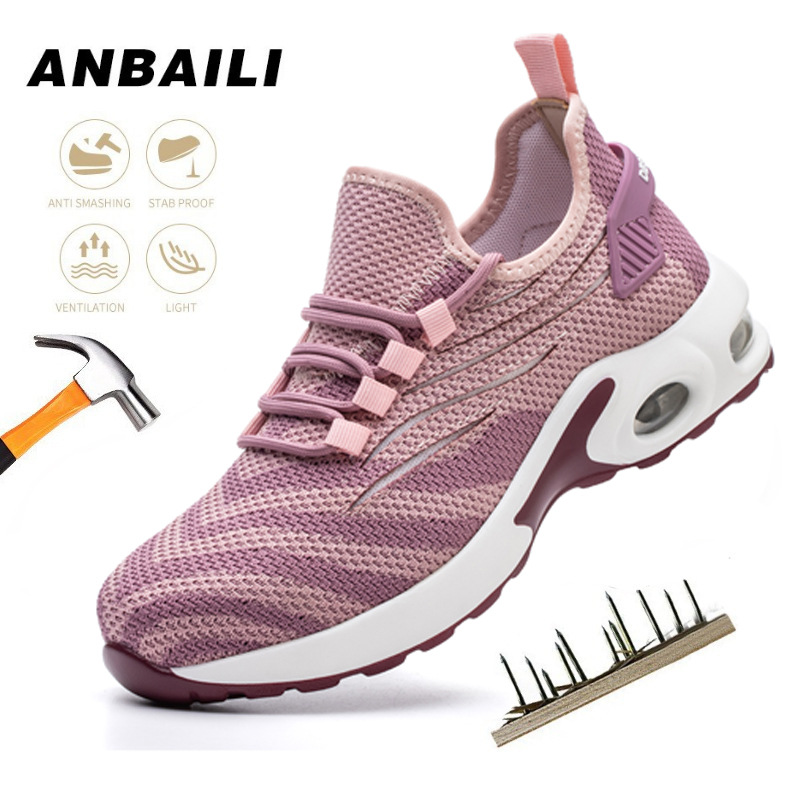 跨境劳保鞋防砸防刺穿钢包头工作鞋女鞋安全防护安全鞋四季款