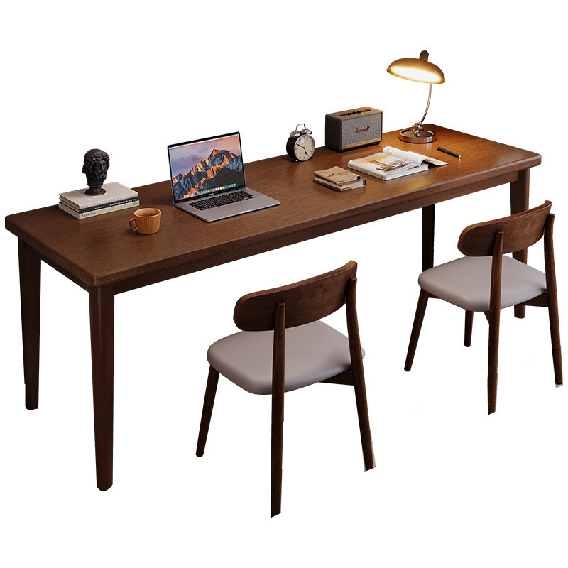 Mesa estrecha contra la pared de madera sólida para dos personas Mesa de estudio larga Mesa de escritura para estudiantes de escritorio de escritorio de escritorio