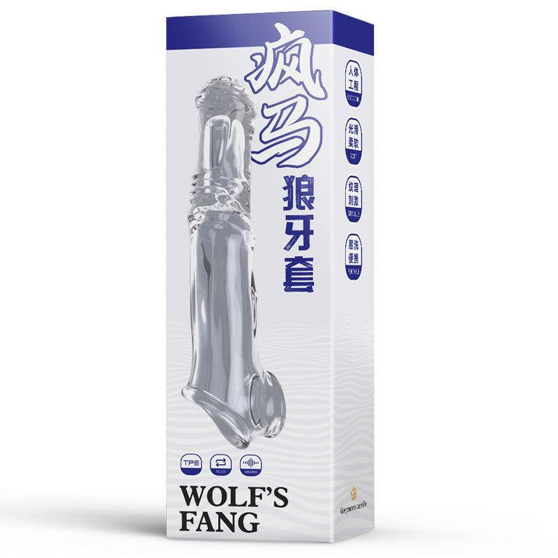 Astringniuniu caballo de los hombres conjunto alargado cristal Lobo diente vibración adulto suministros pene anillo sexy