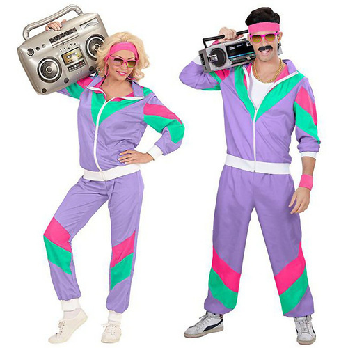Halloween Costumes 80's Retro Disco Hip Hop Blazer Pants Suit Men's and Women's Adult Dance Wear