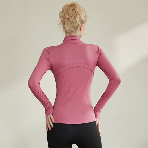 Cross-border best-selling fashionable temperament slimming turtleneck zipper cardigan with finger loops long sleeves with pockets women's coat