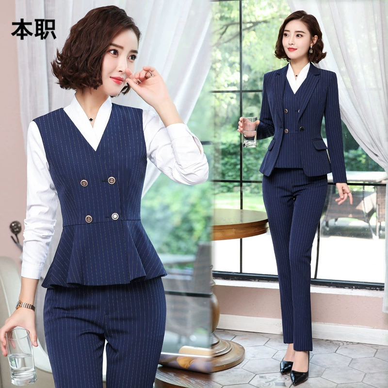 [Ювелирный магазин футболки] Женский осенний и зимний костюм жилет набор для продажи профессионального костюма