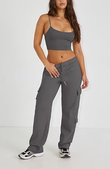 Women's Clothing New Multi Pocket Y2K Overalls Casual Loose Sports Fitness Wide Leg Pants_voghion.com