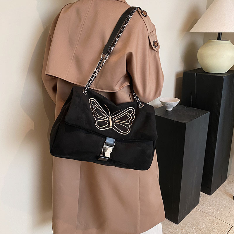 Nuova borsa a tracolla con catena monospalla di grande capacità, borsa da donna, borsa a tracolla con farfalla ricamata, borsa Maillard_voghion.com