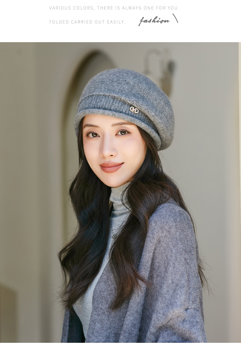 Women's Basic Lady Solid Color Eaveless Beret Hat display picture 3