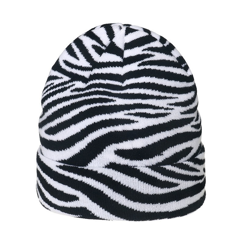 Autumn and winter face small thermal hat student cute leopard print cow knitted hat woolen hat Internet celebrity_voghion.com