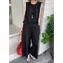 无袖松弛直筒夏季阔腿裤
