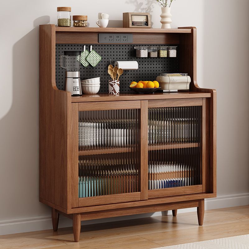 Solid Wood Sideboard Kitchen Storage Tea Cabinet Simple Storage Cabinet Coffee Machine Display Table Wall-Mounted Restaurant Storage Cabinet