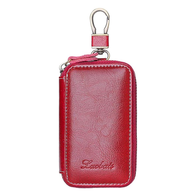 Fabricante de la llave del coche bolso de cuero de los hombres con cremallera bolso de la llave de las mujeres bolsa de tarjeta multifuncional cartera creativa