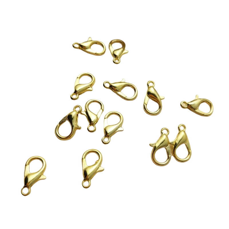 10mm/12mm fuerte retención de color hebilla de langosta oro plata KC oro blanco K color mezclado material de accesorios de aleación de bricolaje al por mayor