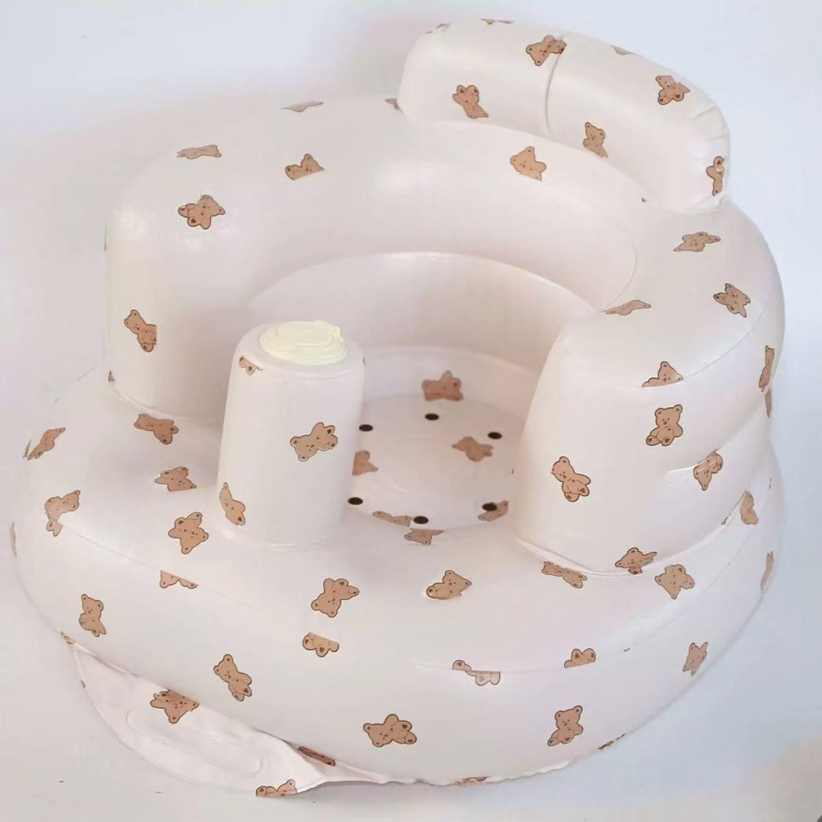 Cross-Border Inflatable Learning-To-Sit Chair, Korean Style Inflatable Seat, Baby Inflatable Sofa, Portable Press Pump Bath Stool