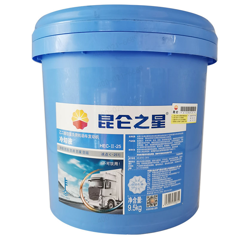 昆仑重负荷发动机防冻液-25 4kg 9.5kg 18kg绿色