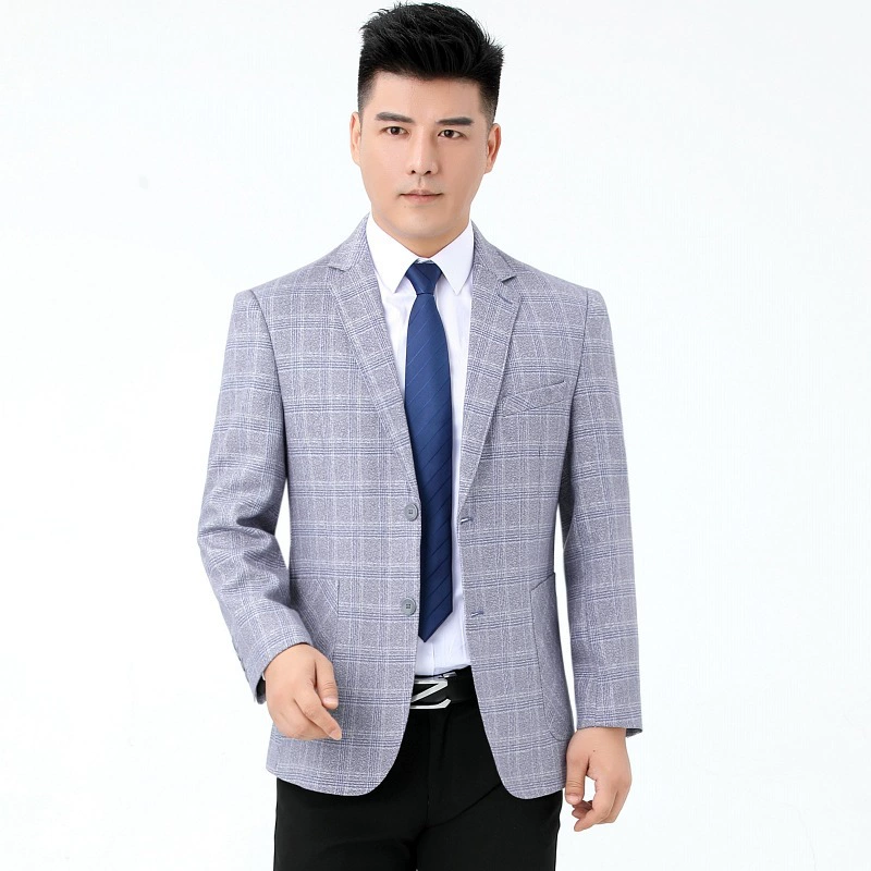 Men's demi-season woolen classic suit jacket for leisure, for middle-aged man
