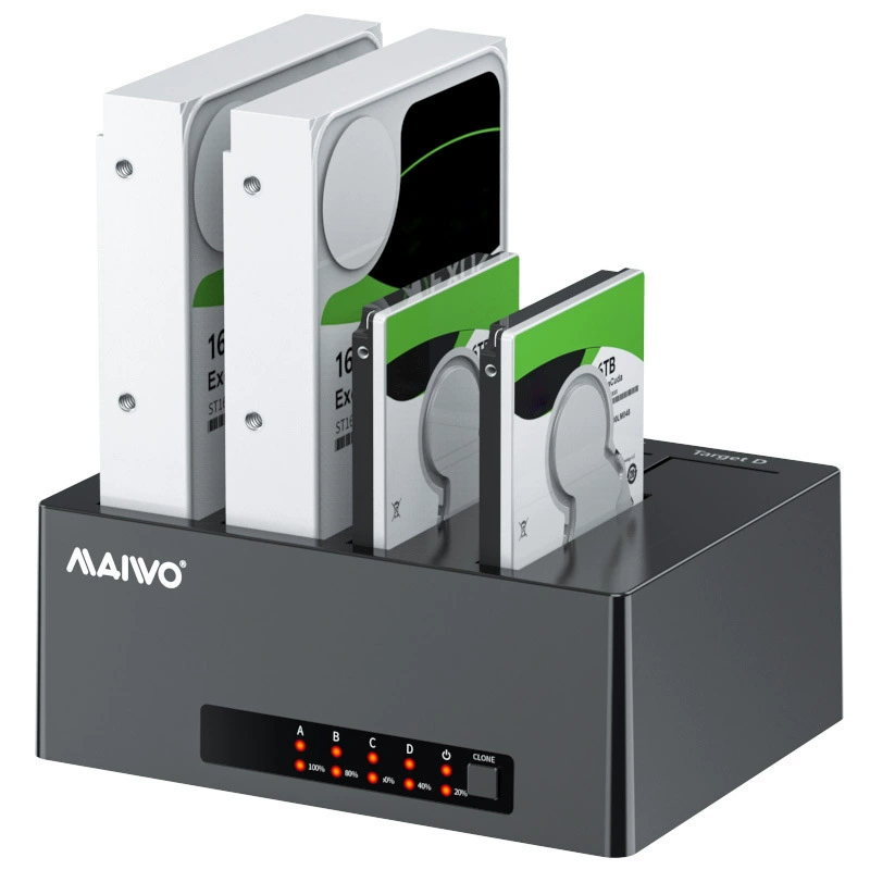 麦沃 K3084 four-disk hard drive seat supports 2.5/3.5-inch SATA serial hard drive copy machine