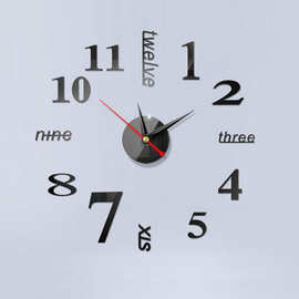 包邮现代简约创意DIY数字挂钟 客厅装饰艺术钟表 亚克力静音壁钟