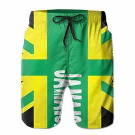 2024耐磨男式3D印花牙买加国旗泳裤时尚夏季海滩短裤速干运动短裤