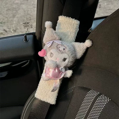 Coolomi car seat belt shoulder protective cover cute car interior cool girl car accessories (Seat belt shoulder pad) - angel-beige-safety-belt