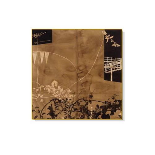 Wabi-sabi style artistic retro square living room decorative painting sofa background dining room entrance wall bedroom floor-standing art painting