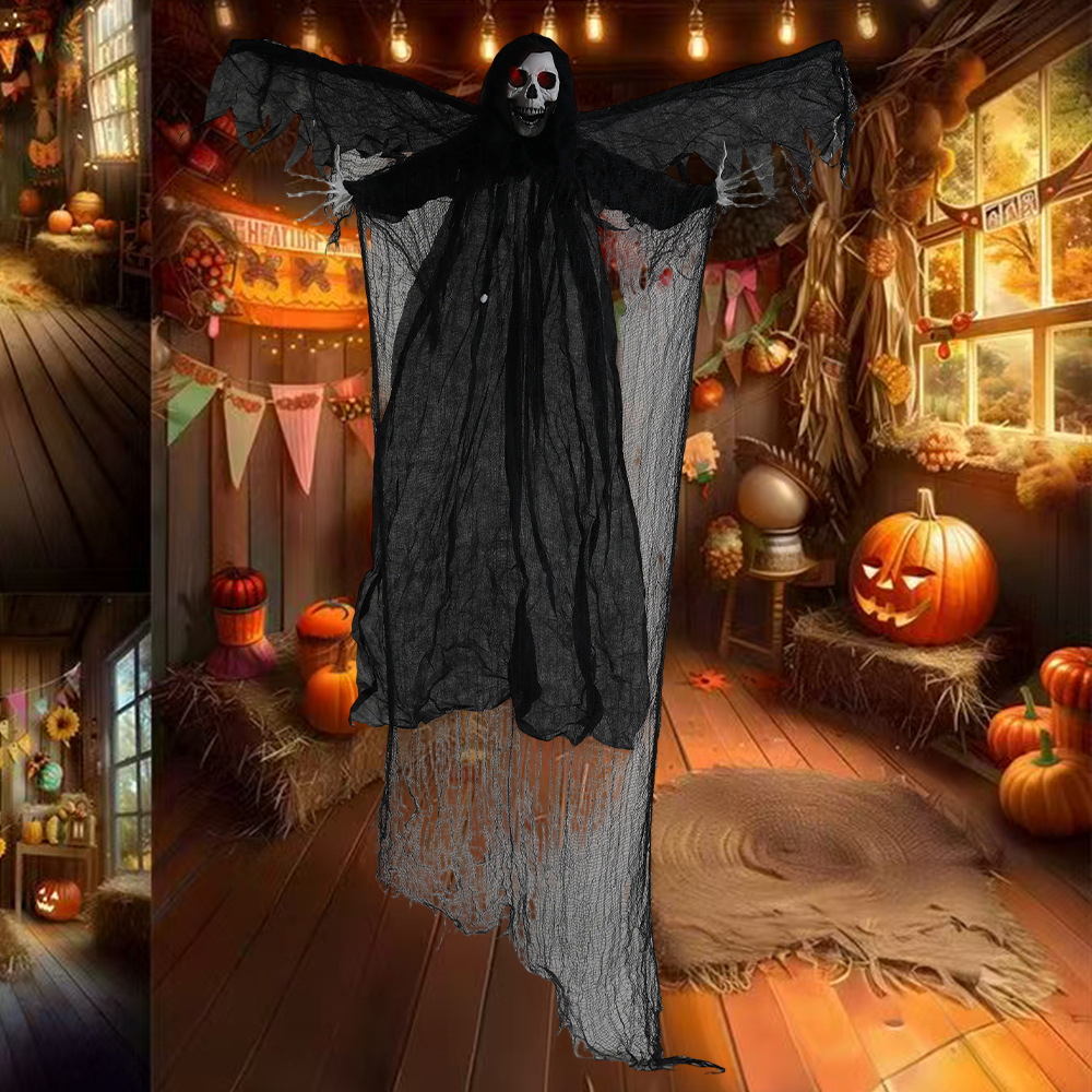 Halloween Hanging Ghost Flying Ghost Control por voz Alas luminosas Jitter Bar Casa embrujada Habitación secreta Accesorios de decoración a gran escala