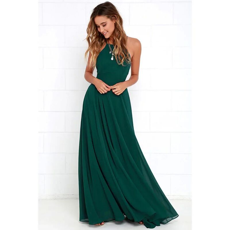 Solid Color Sleeveless Long Dress Women's Pure Color Sleeveless Off-Shoulder Long Dress Solid Color Sleeveless Long Dress Women's Pure Color Sleeveless Off-Shoulder Long Dress