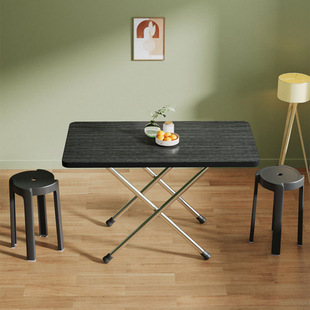 Outdoor Foldable Table Rectangular Small Table Dormitory Rental Dining Table Portable Installation-Free Stall Storage