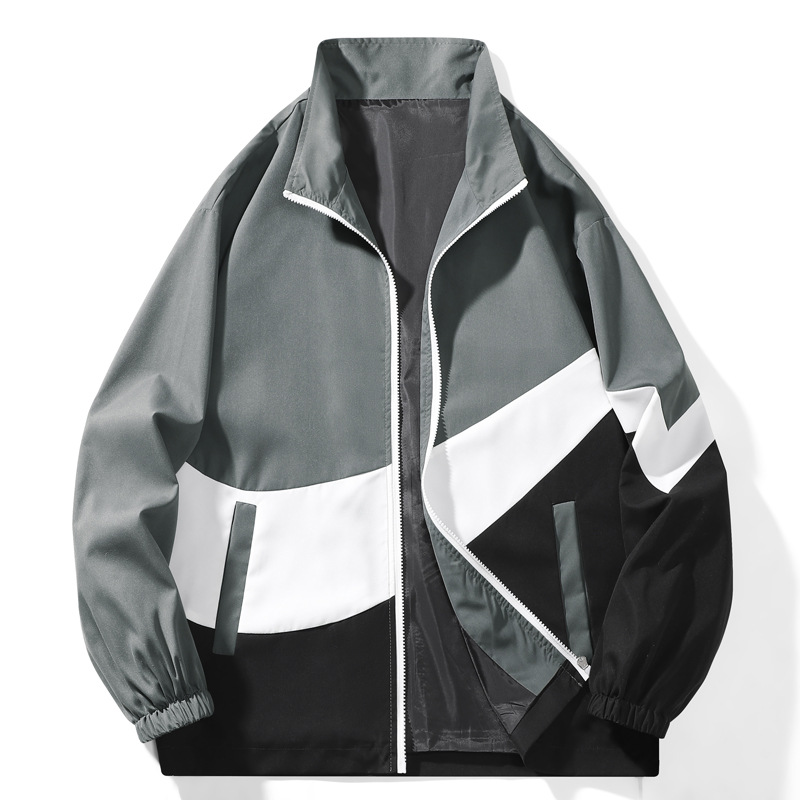 Chaqueta de hombre de otoño nueva chaqueta casual de alta calidad de moda a prueba de viento collar de color coreano chaqueta deportiva para hombre