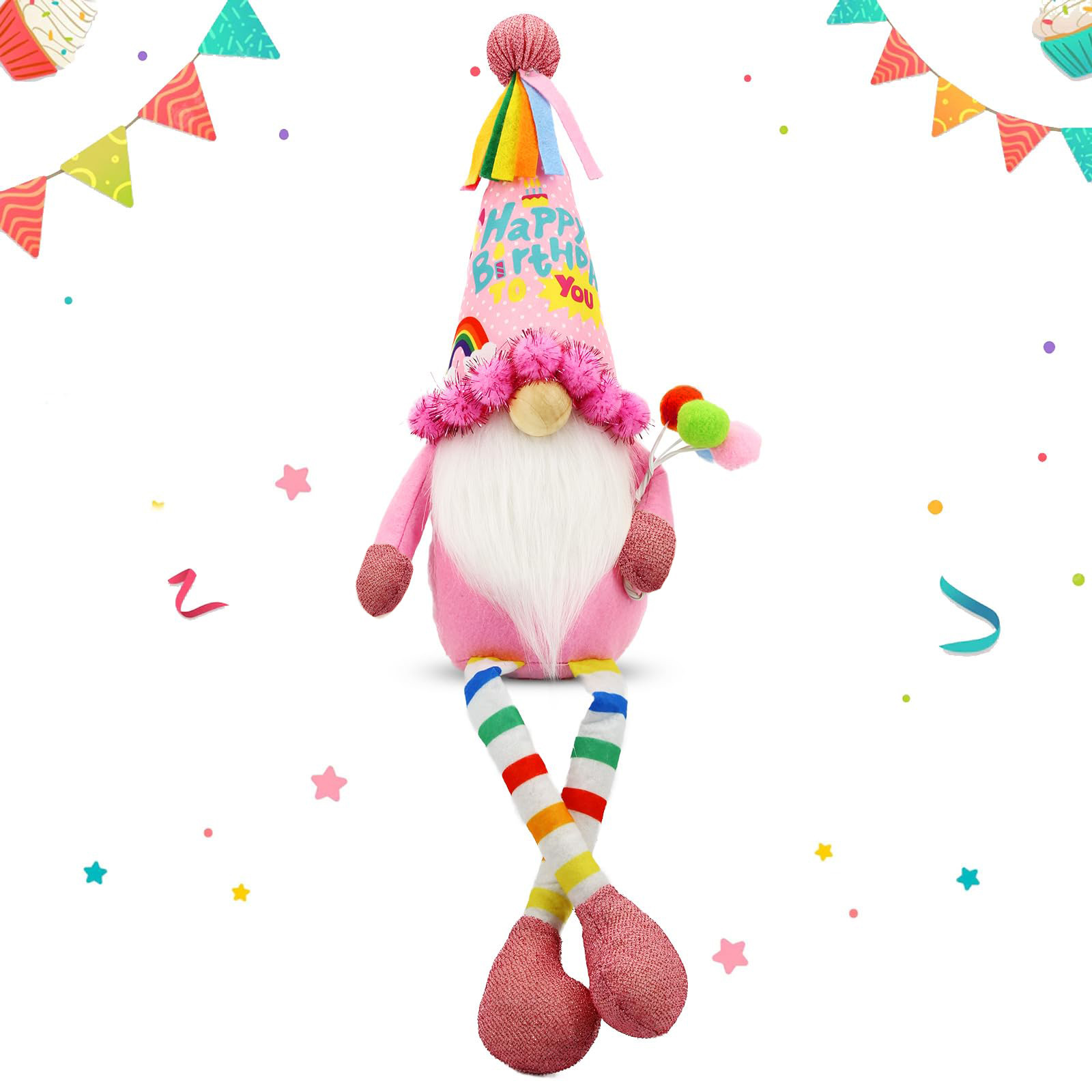 Nueva muñeca sin rostro de cumpleaños transfronteriza Rudolf lindo elegante muñeca sentada decoración de la ventana