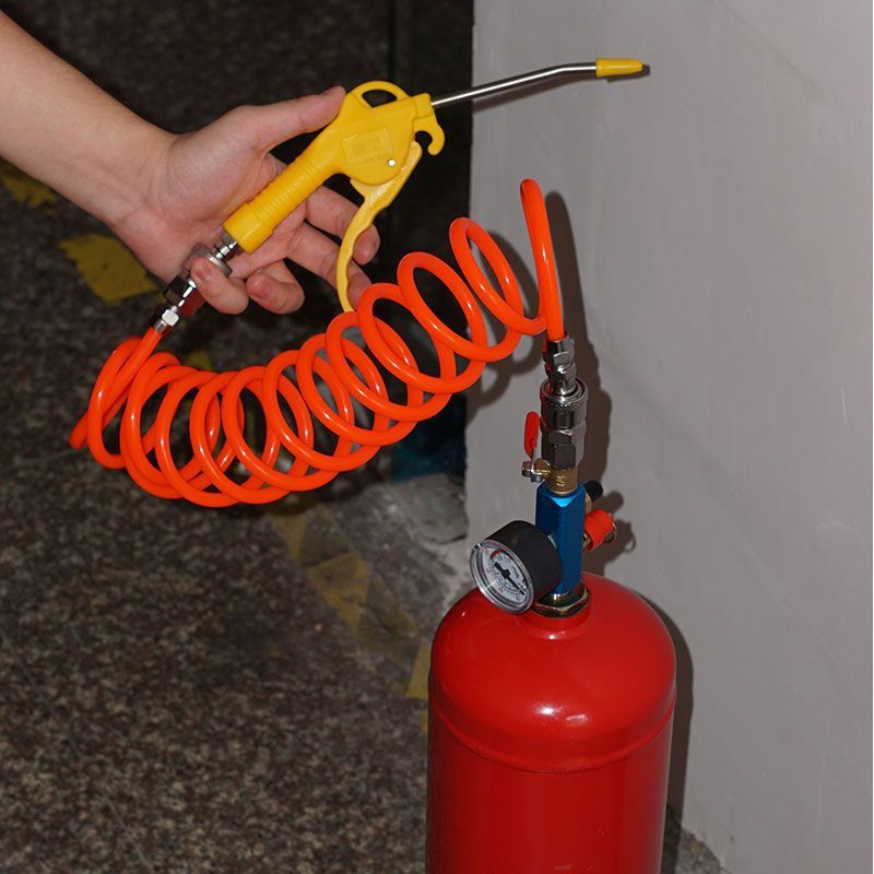 DIY Fire Extinguisher Bottle Converted to High-Altitude Gas Tank for Outdoor Camping and Picnics, Steel Cylinder with Reusable Refill Valve