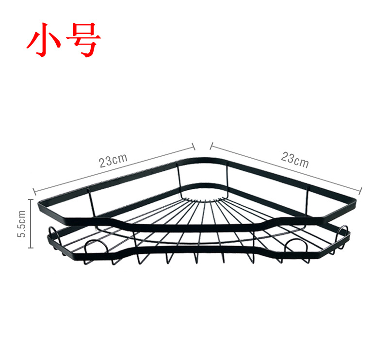 Amazon nuevo baño triángulo de almacenamiento rack ponche-libre baño esquina estante triángulo cesta en forma de abanico estante de almacenamiento de esquina