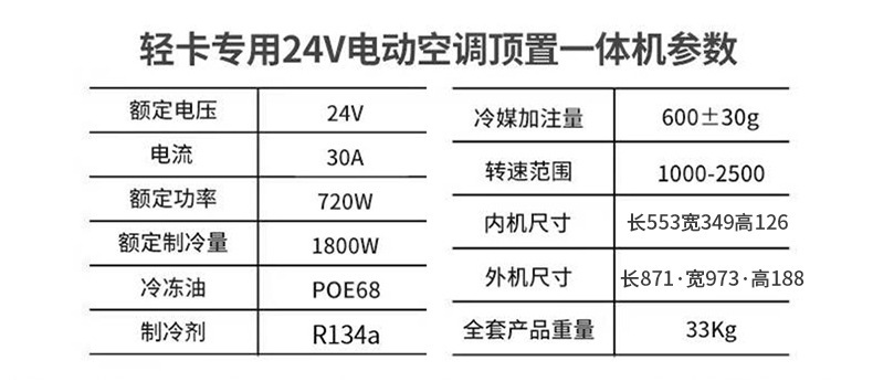 24V Truck Air Conditioner Unit for RV Excavator Bus