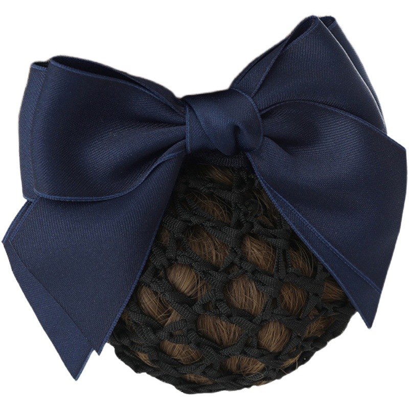 Professional head flower net pocket stewardess work bow bank nurse hair net female flight attendant plate hair hotel attendant fine