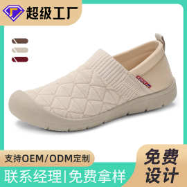鞋子女鞋百搭春季OEM小单加工定制舒适老北京布鞋一脚蹬妈妈鞋
