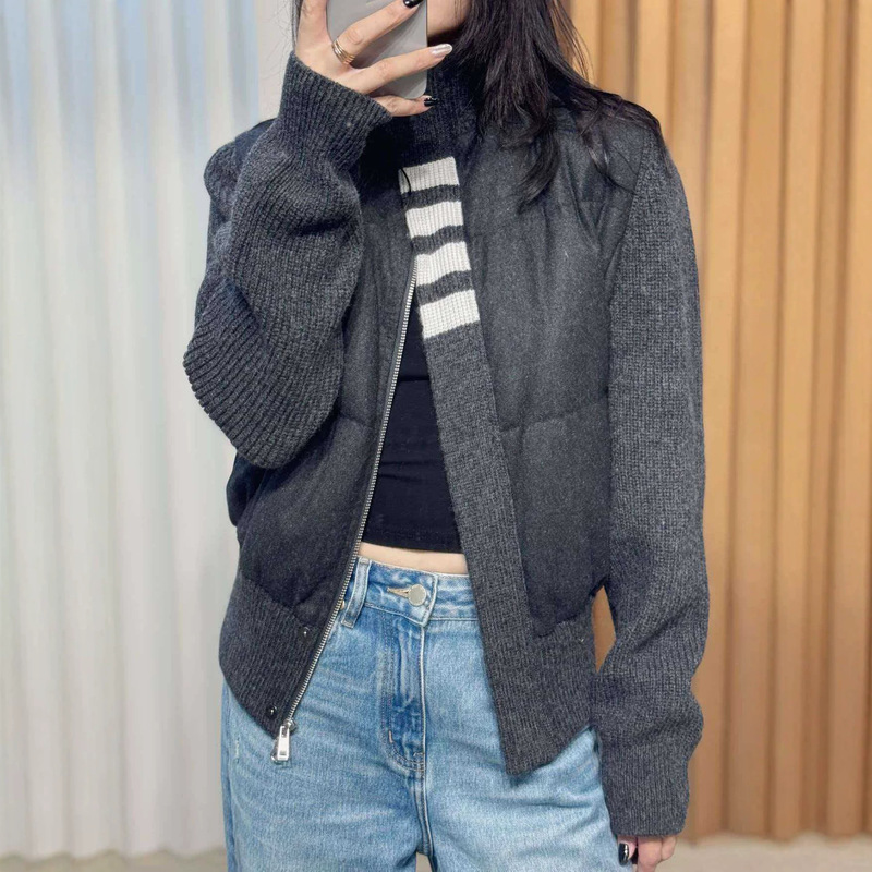 TB High-End 2026 Winter New White Goose Light Luxury Loose Thick Stand Collar Fashionable Women's Warm Down Jacket TB High-End 2026 Winter New White Goose Light Luxury Loose Thick Stand Collar Fashionable Women's Warm Down Jacket