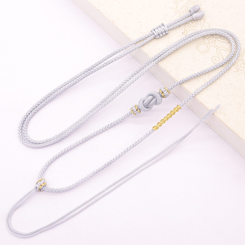 エスニックスタイル翡翠ダブルネックレスストラップ DIY ペンダントロープファッションゴールドワイヤースパイラル高品質ジュエリーペンダントロープ|undefined