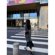 3596# 『PEACHZHOU』破坏做旧巴黎风系列蕾丝花边长款短袖连衣裙