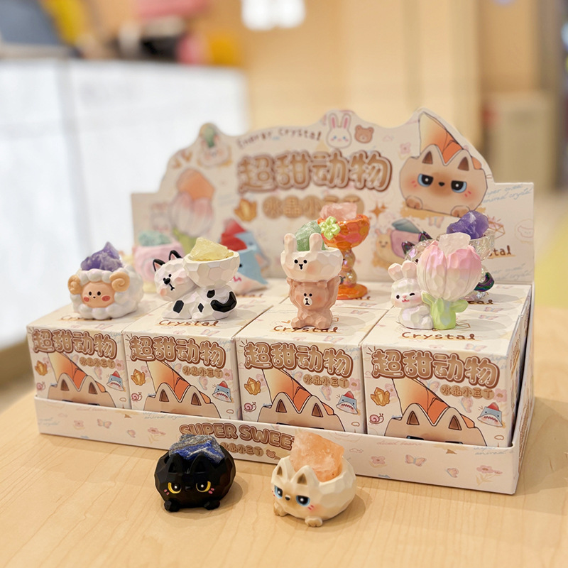 Xiaohongshu's New Super Sweet Animal Crystal Bean Blind Box Hot-Selling Desktop Ornaments Car Decoration Dropshipping