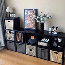 北欧黑色八格柜一体靠墙组合柜子客厅落地书柜置物柜卡莱克格子柜