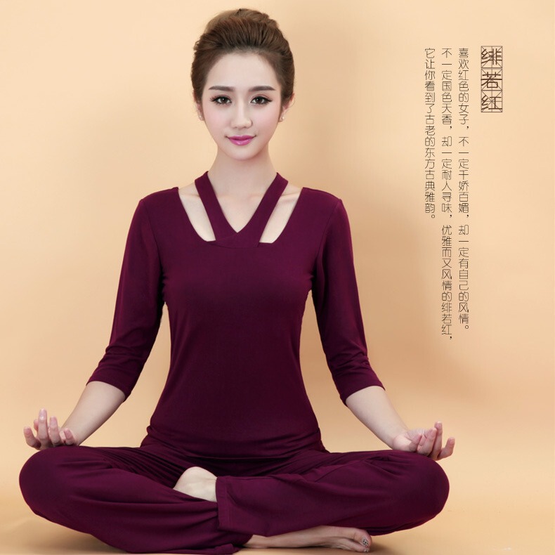 New Yoga Clothing Spring and Summer New Medium and Short Sleeve Slimming Yoga Fitness Performance Clothing Dance Clothing Modal Women Slim Fit