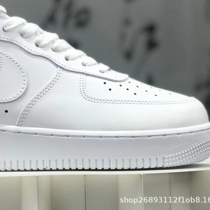 Original Air Force 1 Pure White Putian Top-Layer Leather Af1 Low-Top Couple's White Sneakers in Wheat Color for Men and Women Sports Shoes Original Air Force 1 Pure White Putian Top-Layer Leather Af1 Low-Top Couple's White Sneakers in Wheat Color for Men and Women Sports Shoes