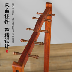 Chicken Wing Wood Solid Ten-Needle Pen Holder Vintage Brush Stand Pen Rack Minimalist Multi-Function Brush Stand Wenfang Sibao Shelf Decor