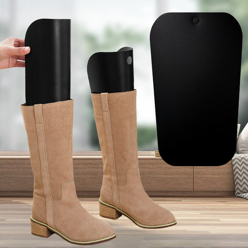 Long boot shanks provide support to prevent boots from losing shape—versatile, black plastic design available in multiple sizes for universal use.