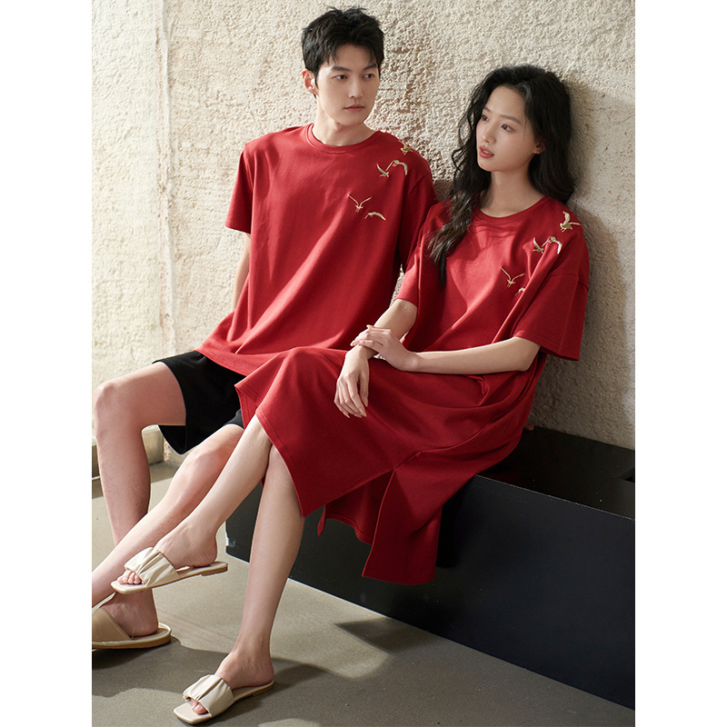 레드 LN-02504C 커플(여성 반팔 잠옷)