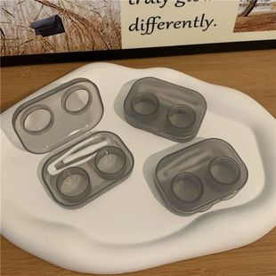 Contact Lenses Case Transparent Colored Contact Lens Box Portable Storage Box Simple Ins Cool Double Box Advanced Companion Box