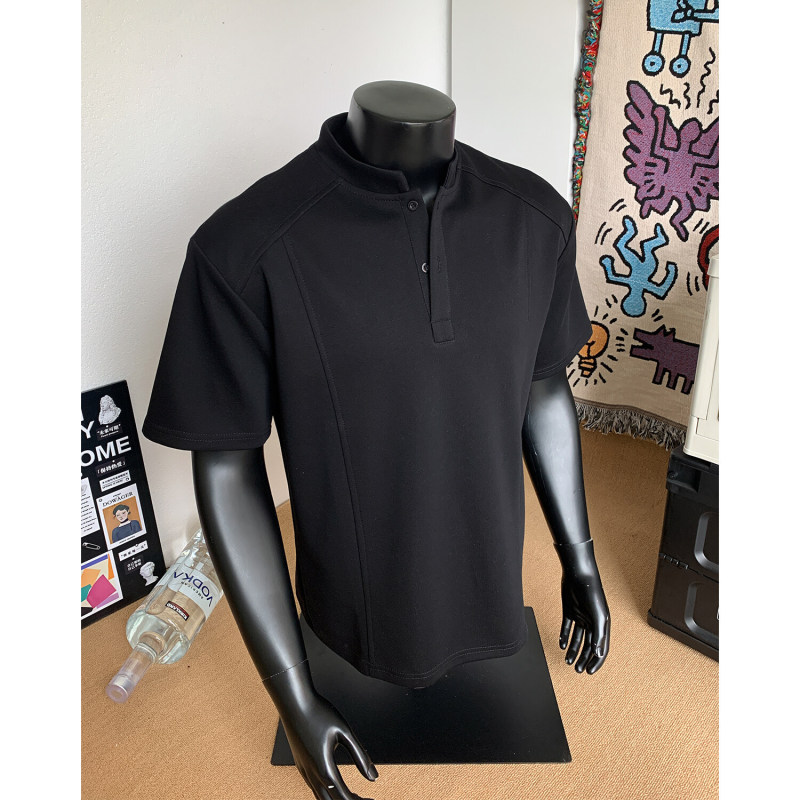 半袖 Tシャツ メンズ 2025 夏 香港スタイル 新しい多用途学生ルーズカジュアルトレンド右肩半袖 Tシャツトップ|undefined