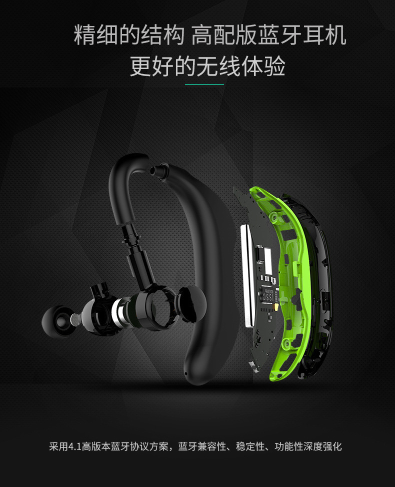 F600 kabelloses Bluetooth-Headset Mono-Ohrmuschel 5.0 Over-Ear Sport-Fahrbetrieb ultra lange Akkulaufzeit Geschäfts-Bluetooth-Headset