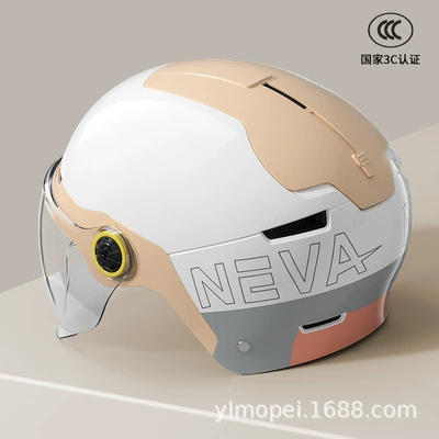 Factory direct 3c certification electric Motosiklet kaskı (dəbilqə) - rice-white-neva-flower-transparent-short-mirror