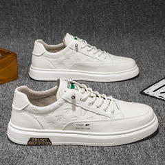 Men's Shoes 2024 New Arrival Winter All-Match Casual Leather Shoes Slip-On White Flat Sneakers Trendy Sports Shoes